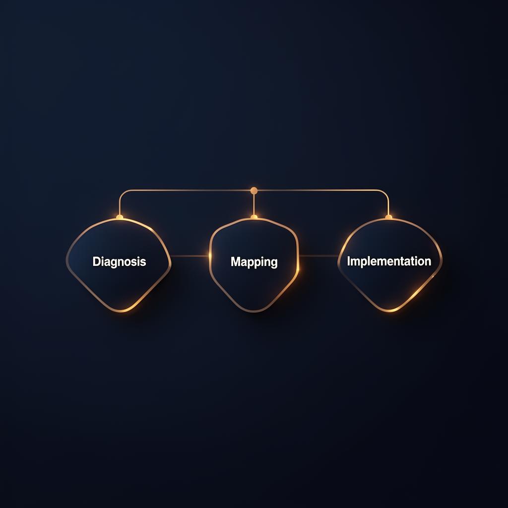 Workflow diagnosis, mapping, and implementation process